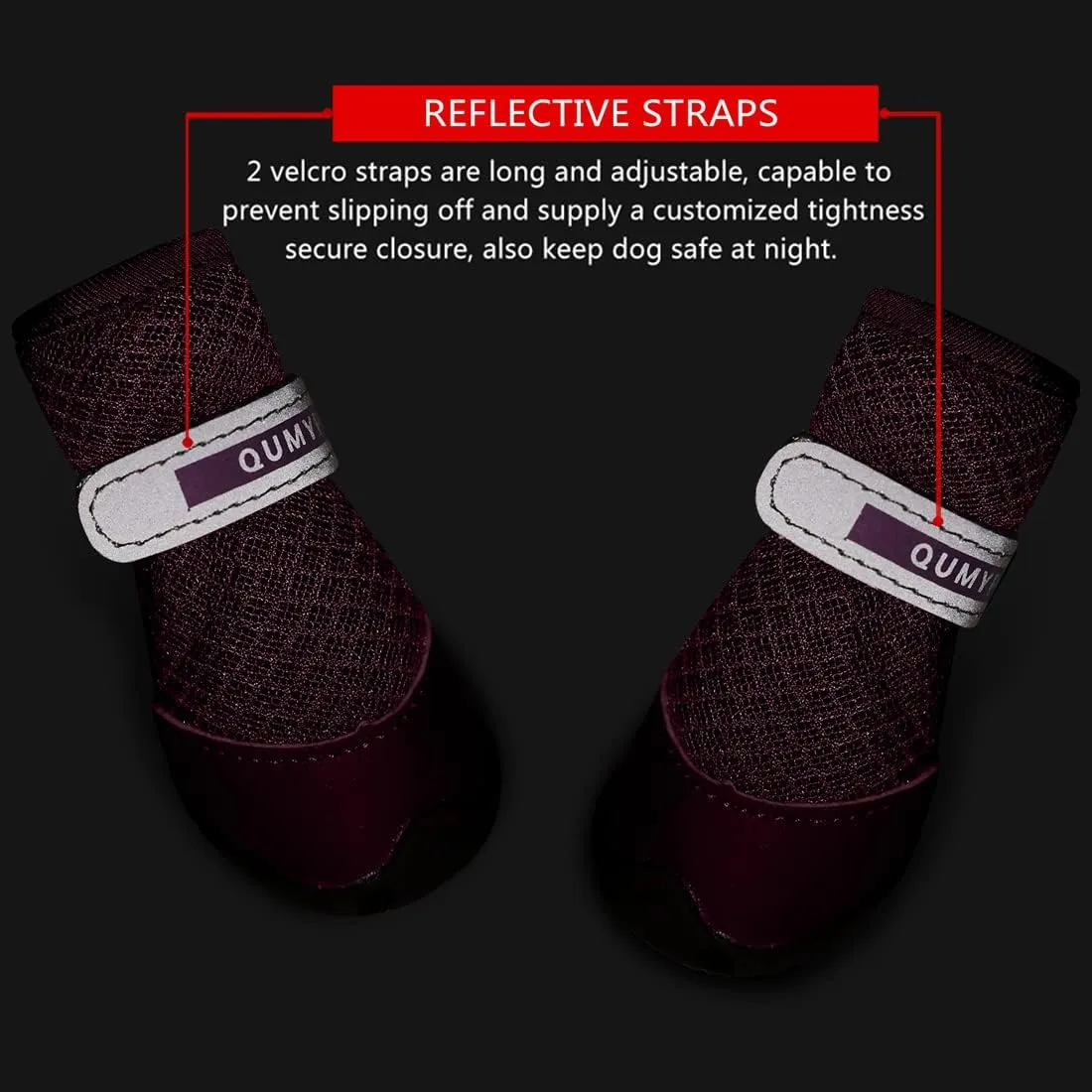 QUMY 4PCS Dog Shoes for Small Dogs