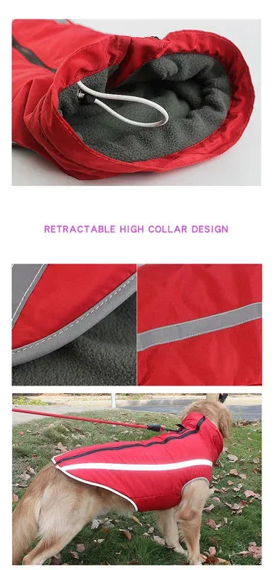 Reflective Waterproof Winter Dog Jacket for Large Breeds