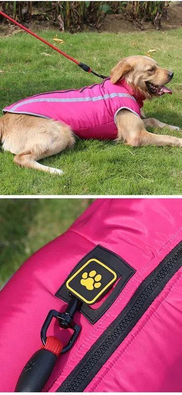 Reflective Waterproof Winter Dog Jacket for Large Breeds