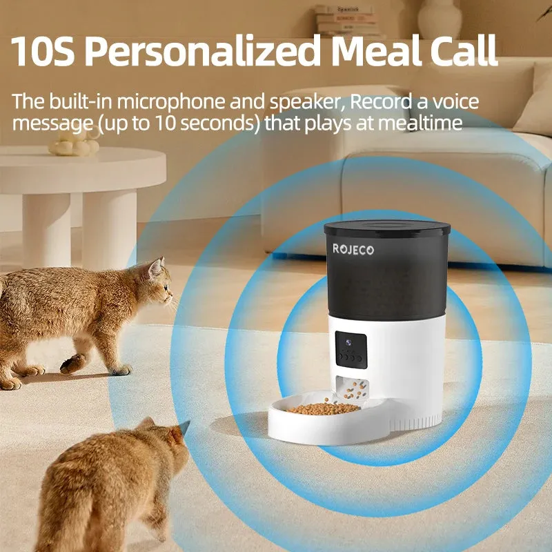 ROJECO Automatic Cat Feeder With Camera with Remote Control