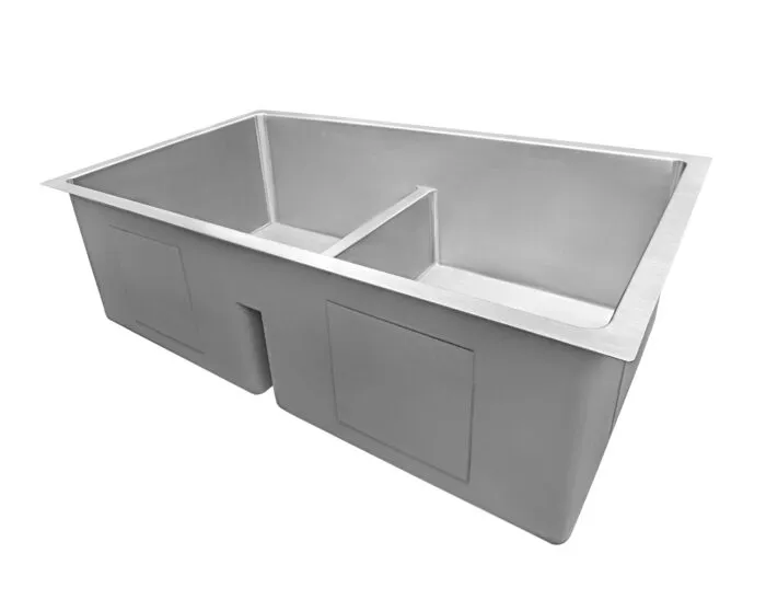 Ruvati 32-inch Low-Divide Undermount Tight Radius 50/50 Double Bowl 16 Gauge Stainless Steel Kitchen Sink - RVH7411