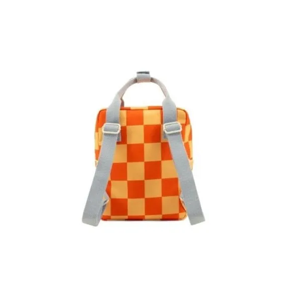 Small Farmhouse Checkerboard Backpack - Pear Jam   Ladybird Red by Sticky Lemon
