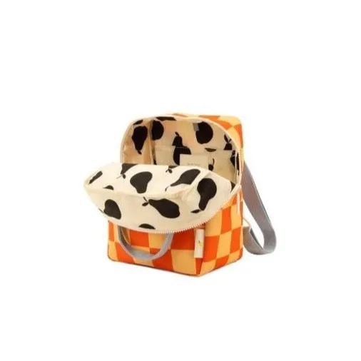 Small Farmhouse Checkerboard Backpack - Pear Jam   Ladybird Red by Sticky Lemon