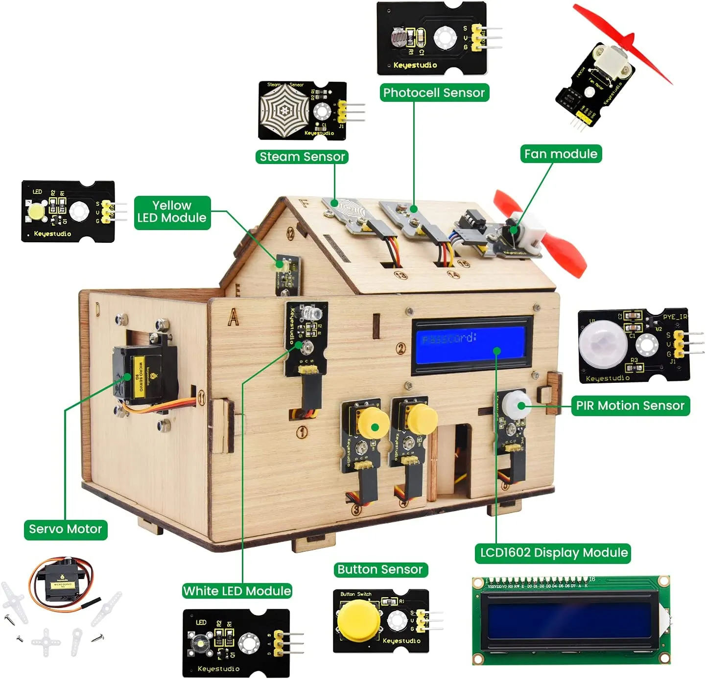 Smart Home Starter DIY Kit for Uno R3 With Tutorial & Sample Codes KS0085