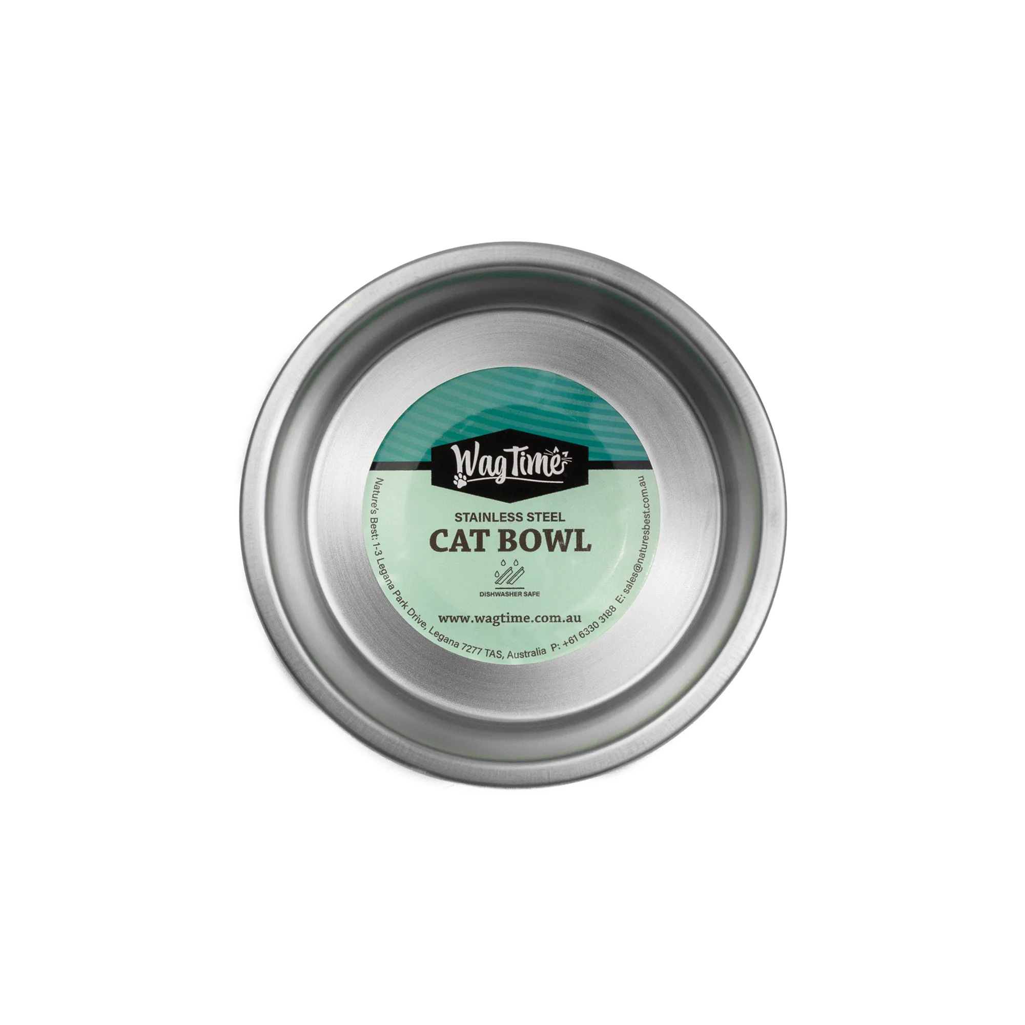 WagTime - Deep Blue Stainless Steel Cat Bowl (300ml)