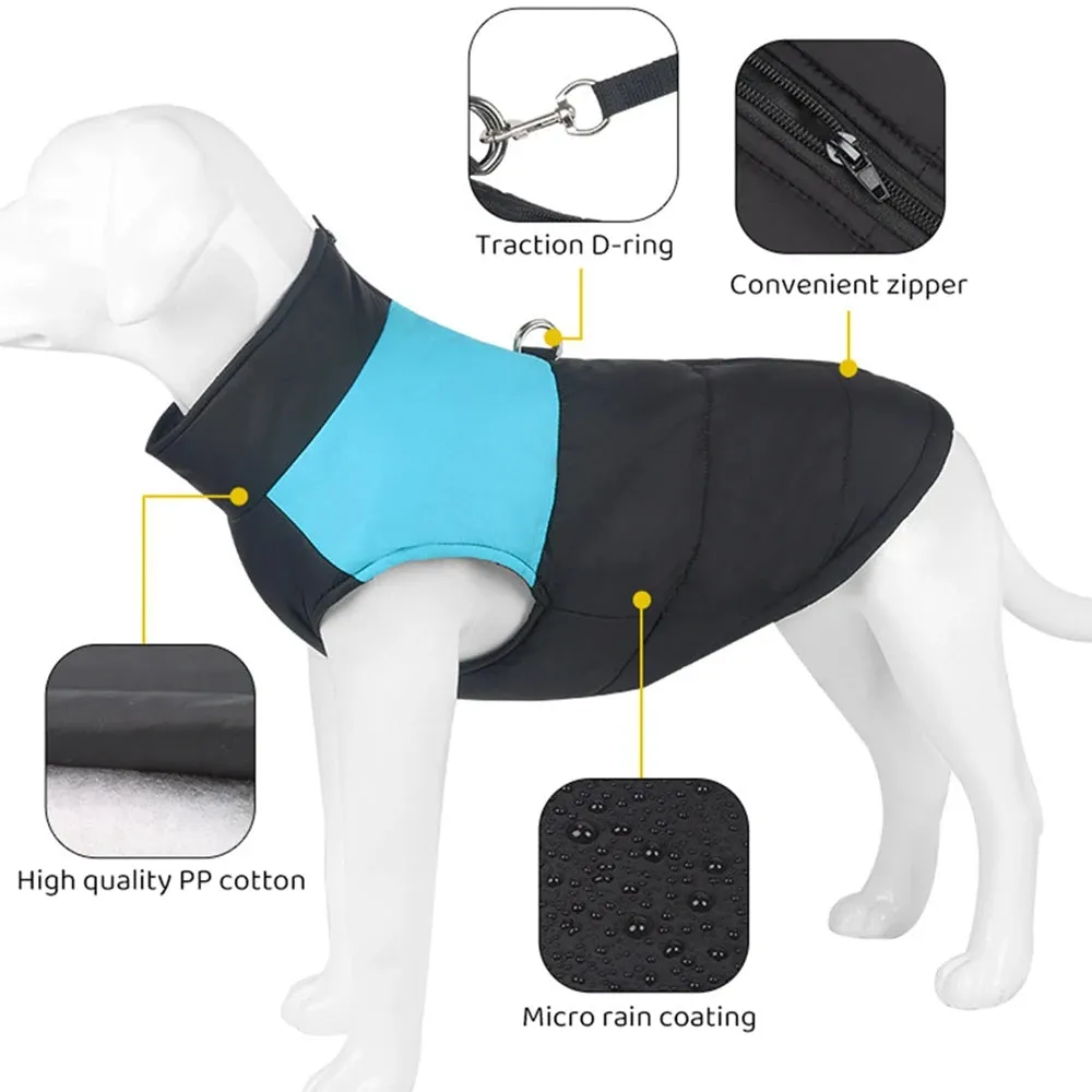 Winter Ready: Waterproof Pet Dog Puppy Vest Jacket - Warm Padded Zipper Coat for Small, Medium, and Large Dogs