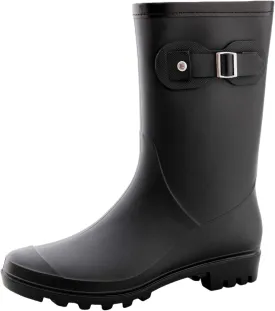 Women's Mid Calf Rain Boots Waterproof Fashion Garden Shoes Anti-slipping Rainboots For Women Comfortable Insole Light Rain Shoes